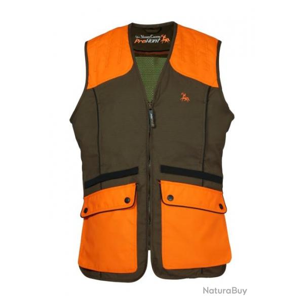 GILET DE CHASSE PROHUNT GROUSE KAKI ORANGE