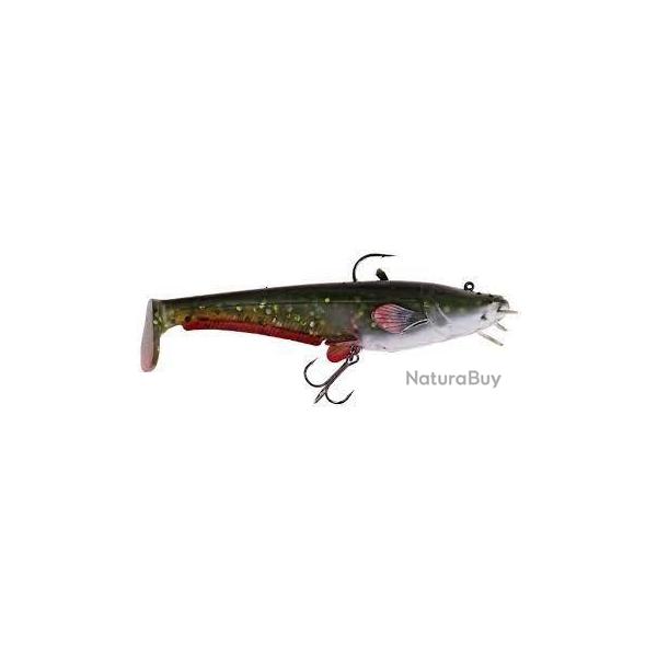 Leurre silure real catfish paddle tail green