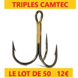 hameçons  CAMTEC TRIPLES N° 2  pochette de 10 x 5 soit  50 hameçons