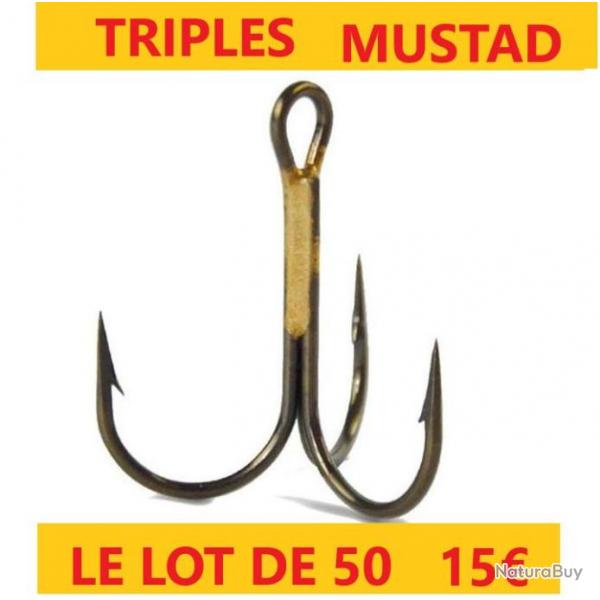 hameons  MUSTAD TRIPLES N 18  pochette de 10 x 5 soit  50 hameons