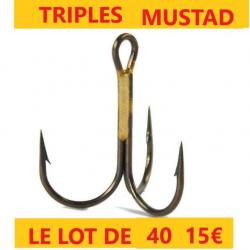 hameçons  MUSTAD TRIPLES N° 16  pochette de 10 x 4 soit  40 hameçons