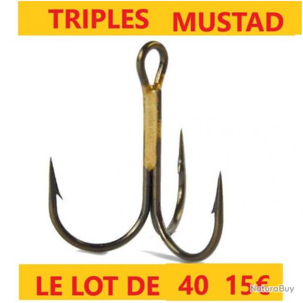 hameons  MUSTAD TRIPLES N 16  pochette de 10 x 4 soit  40 hameons