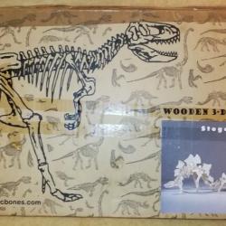 Jeu puzzle en bois 3D dinosaure stegausaurus vintage