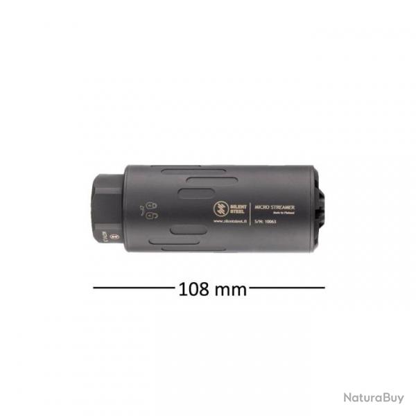Modrateur Micro Streamer SILENT STEEL Noir 15x100 cal 30 / .300/ .308
