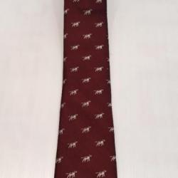 CRAVATE EN SOIE BORDEAUX MOTIF POINTER