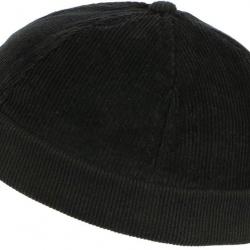 Bonnet Docker Velours Noir en Coton Chapelier Hodack Taille unique Noir