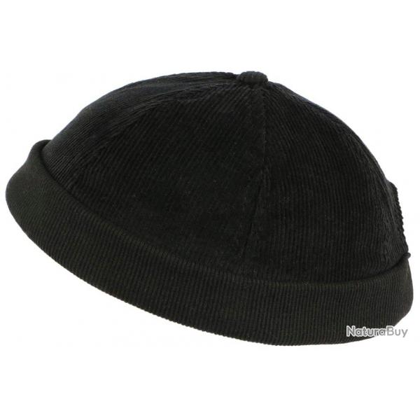 Bonnet Docker Velours Noir en Coton Chapelier Hodack Taille unique Noir