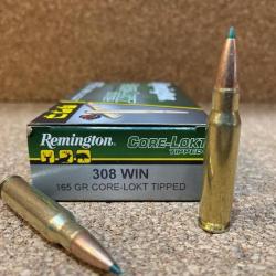 20 Cartouches Remington Core-Lokt Tipped - C/308 Win - 165 grains- New !!!