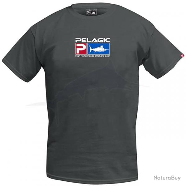 T-Shirt Pelagic Deluxe Logo S Charcoal