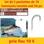 AUTAIN Hameçons Montés Spécial Anglaise – Black Nickel, Tige Longue, N°14 à 20, Fil 1m Bouclé, Carnet De 10