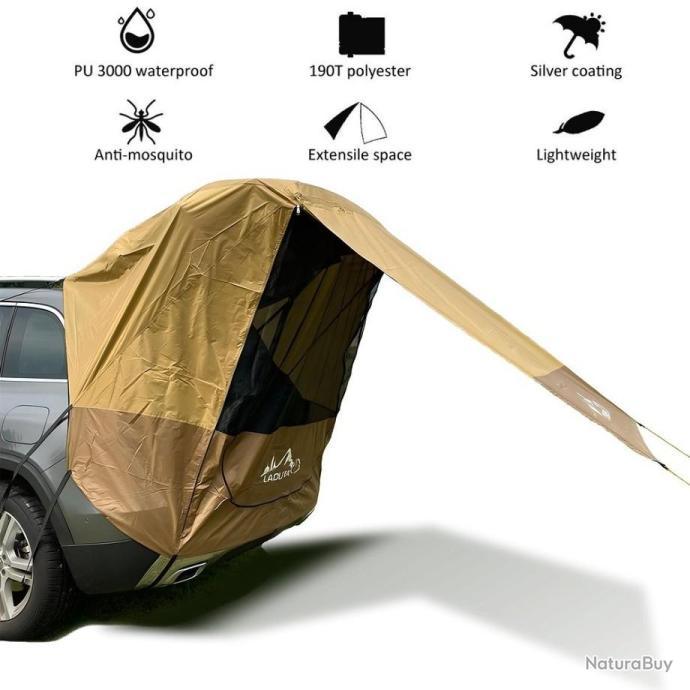 Tente de Camping pour Voiture, 4.4 x 2m Imperméable Coupe-Vent
