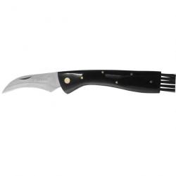 Couteau à champignon manche en ABS noir avec brosse