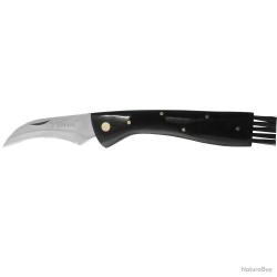 Couteau à champignon manche en ABS noir avec brosse