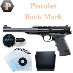 Pack Pistolet Browning BuckMark URX Cal.4.5MM + Porte cible + cibles + 500 plombs