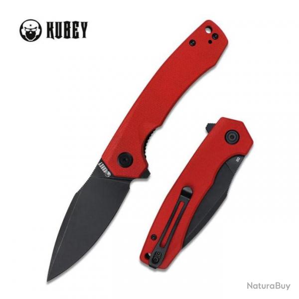 Couteau Kubey Calyce Red Lame Acier D2 Manche G10 IKBS Linerlock Clip KUB901F