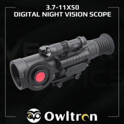Owltron 3.7-11x50 Lunette de Vision Nocturne Numérique OLED Infrarouge Jumelles Binoculaire Chasse