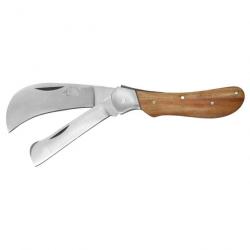 Couteau double lame Élégance 10 cm avec manche en bois de teck