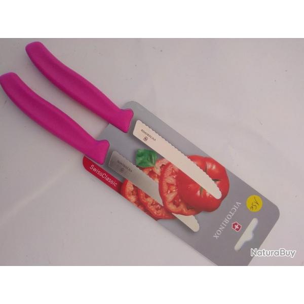 Couteaux victorinox  tomates manches roses