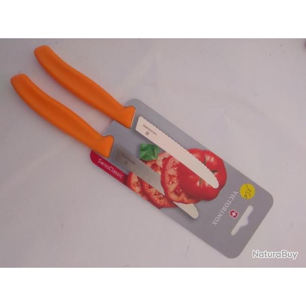 Couteaux victorinox  tomates manches oranges