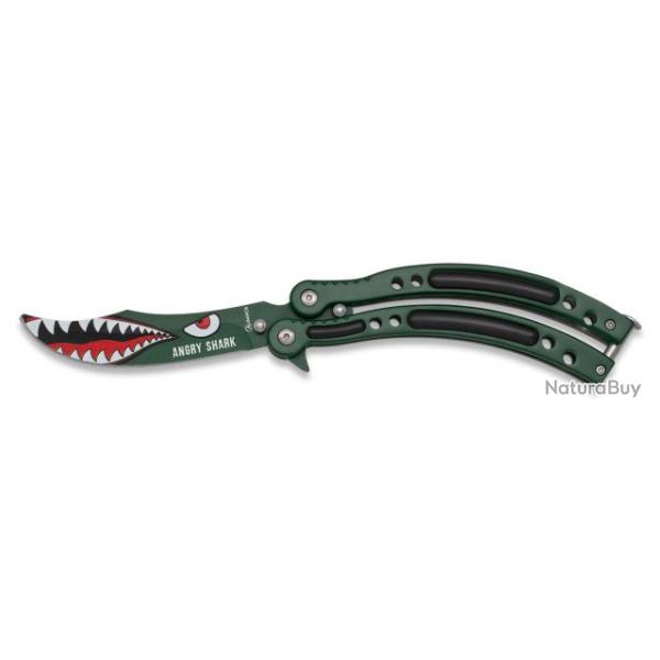 Couteau papillon Angry Shark Albainox lame 10.2cm 02187