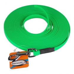 Longe biothane plate 13 mm x 10 m vert - sans poignée - jokidog