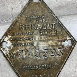 plaque constructeur de renault novaquatre 1920 collection et histoire