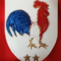 Blason coq Gaulois avec 2 étoiles symbole National de la France