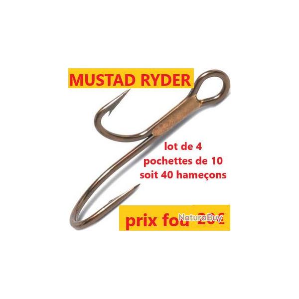 LOT DE 4 pochettes de 10 Hameons MUSTAD  Double  Ryder 35890   n 1 soit 40 hameons