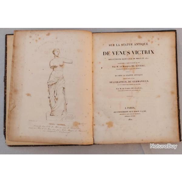 Livre : Sur la statue antique de Vnus Victrix dcouverte dans l'le de Milo en 1820.