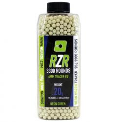 Billes Airsoft 6mm RZR 0.20g bouteilles 3300 bbs TRACER vertes