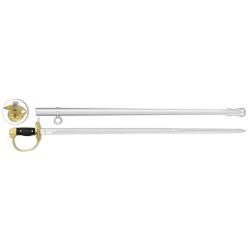 Sabre d'officier doré-SABRE OFFICIER DORE AVEC GAINE - LAME 77.5CM