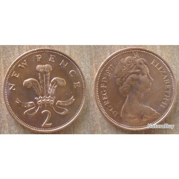 Royaume Uni 2 New Pence 1971 Neuve Reine Angleterre Elizabeth 2