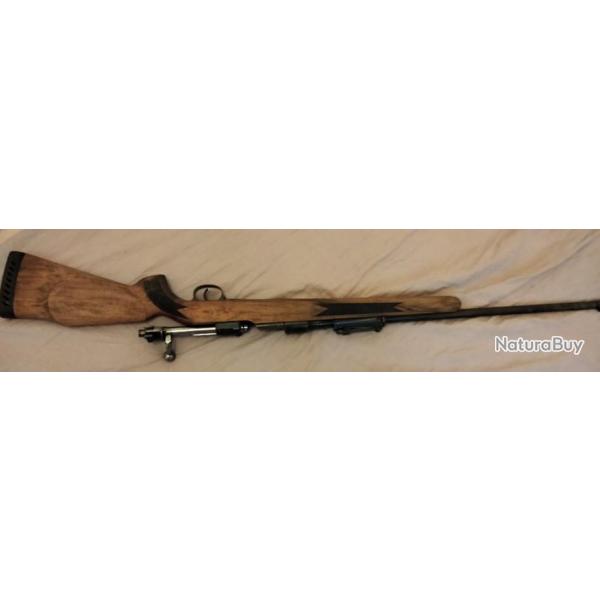 Carabine de chasse  verrou calibre 7x64, culasse et botier Mauser Kar 98k cross  jour, LT 114cm