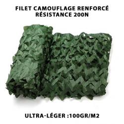 Filet de Camouflage Vert Kaki Double Couche (210D) 2x4M léger 100gr/m2 Chasse Airsoft Camping