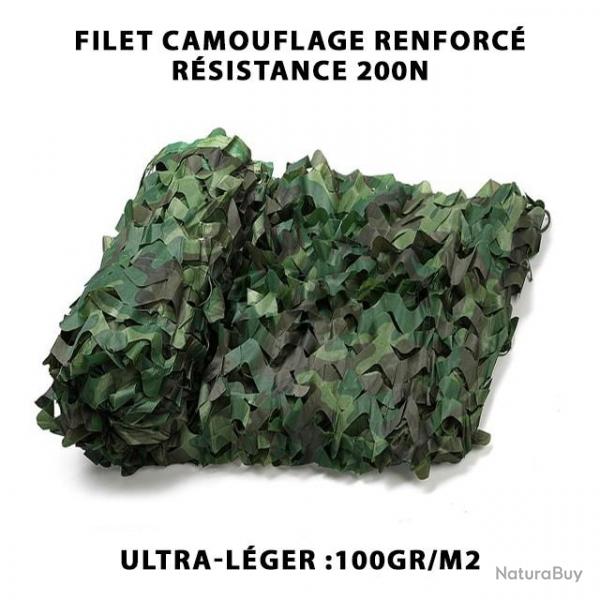 Filet de Camouflage Woodland Double Couche (210D) 2x4M lger 100gr/m2 Chasse Airsoft Camping