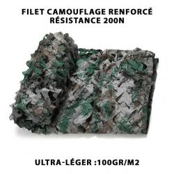 Filet de Camouflage Forêt Numérique Double Couche (210D) 2x4M léger 100gr/m2 Chasse Airsoft Camping