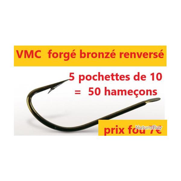 hameons  VMC FORG BRONZ RENVERS  PALETTE 9409BZ N 2 pochette de 10 x 5 soit  50 hameons