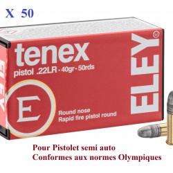 Cartouches 22LR ELEY  TENEX pistol  boite de 50