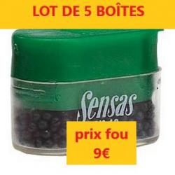 LOT DE 5 BOÎTES DE PLOMBS DOUX PEINT SENSAS N° 12  0.02 GR