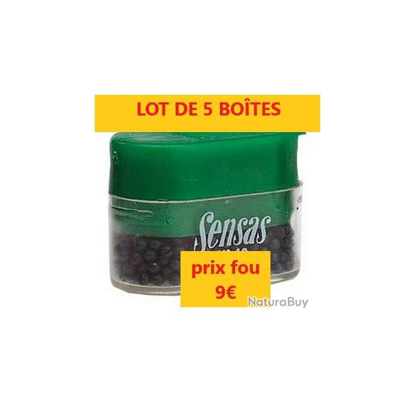 LOT DE 5 BOTES DE PLOMBS DOUX PEINT SENSAS N 12  0.02 GR