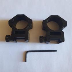 Colliers pour lunette de 25,4 mm pour rail de 22mm hauteur 40 mm neuf