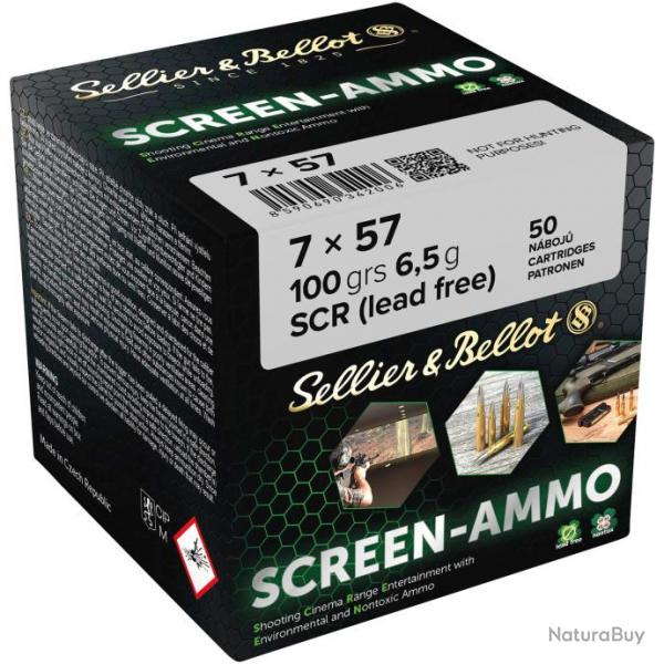Cartouches cin tir Screen-Ammo 7x57 FMJ zinc 100 grs. (Calibre: 7x57)