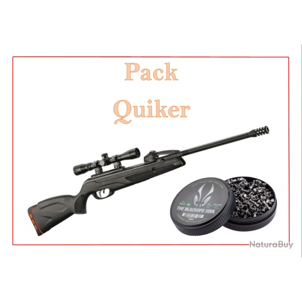 Pack Carabine Gamo 19.9J Quiker cal. 4,5 mm + 500 Plombs