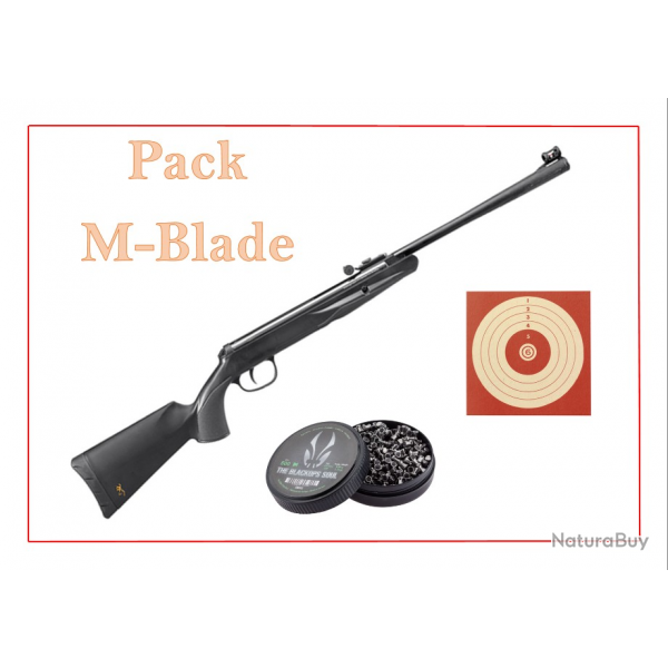 Pack Carabine 10J M-BLADE cal. 4,5 mm + Cibles + 500 Plombs