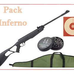 Pack Carabine 10J INFERNO cal. 4,5 mm + 100 Cibles + 500 Plombs + fourreau
