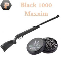 Pack Carabine 19.5J BLACK 1000 MAXXIM cal. 4,5 mm + Plombs