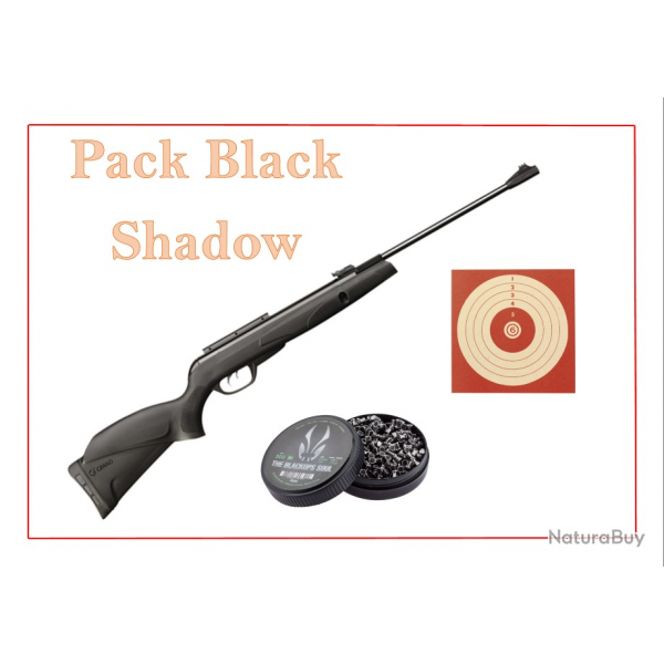 Pack Carabine 14J BLACK SHADOW cal. 4,5 mm + 100 Cibles + 500 Plombs