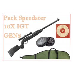 Pack Carabine GAMO 19,9J SPEEDSTER 10X IGT GEN2 cal. 4,5 mm + 100 Cibles + 500 Plomb + fourreau