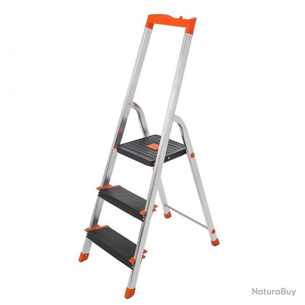 chelle  3 marches escabeau pliable en aluminium marches de 12 cm de large avec rainures pieds ant
