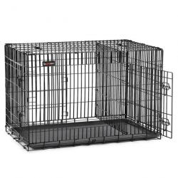 Cage pour chien avec 2 portes 107 x 70 x 77,5 cm noir 12_0001191